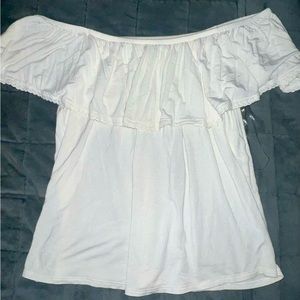 White Off-the-Shoulder Blouse